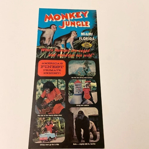 Vintage  1970s Florida Monkey Jungle Miami Travel Brochure Pamphlet Souvenir - Picture 7 of 7